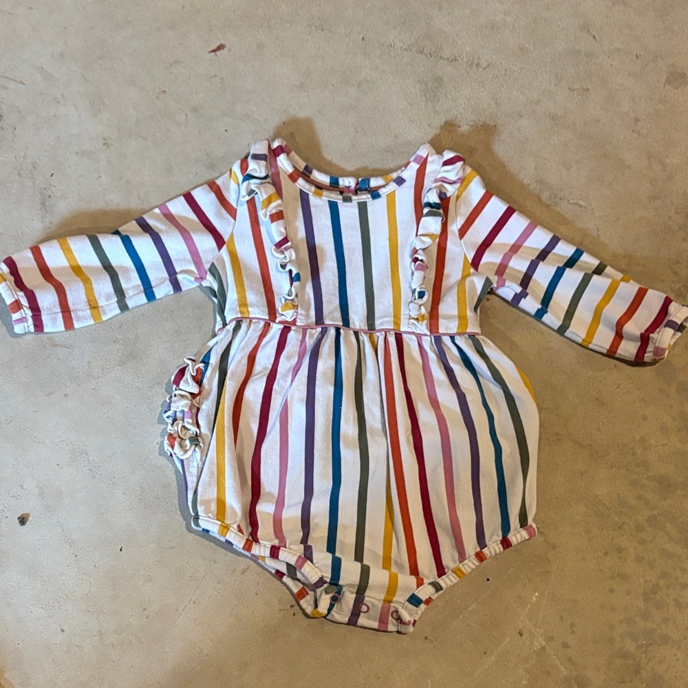 Ruffle Butts Multicolor Striped Romper